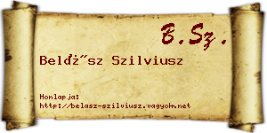 Belász Szilviusz névjegykártya